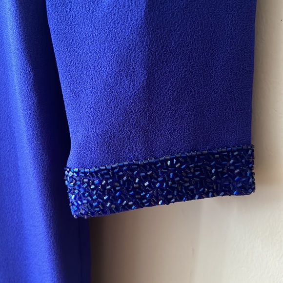 Vintage 80s / 90s Morton Myles beaded Cocktail dress size 8 Electric Blue - Picture 11 of 11